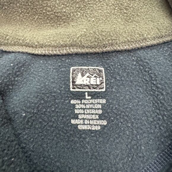 REI Co-Op Fleece 1/4 Zip Jacket Mens Large Blue Gray Outdoor Hiking Trekking - Picture 9 of 16